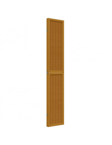 Divisorio Ambienti 4 Pannelli Marrone Legno Massello Paulownia
