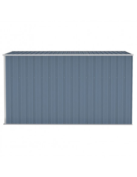 Capanno Giardino a Parete Grigio 118x288x178 cm Acciaio Zincato