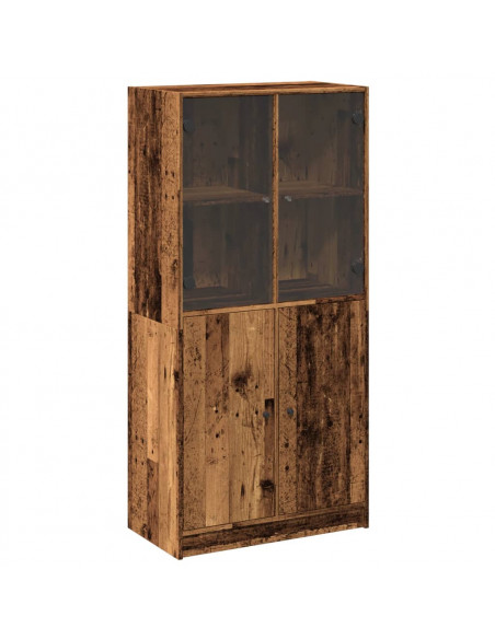 Credenza con Ante Legno Antico 68x37x142cm in Legno Multistrato