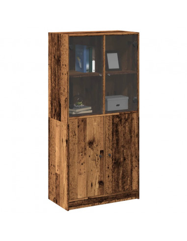 Credenza con Ante Legno Antico 68x37x142cm in Legno Multistrato