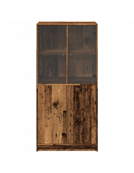 Credenza con Ante Legno Antico 68x37x142cm in Legno Multistrato