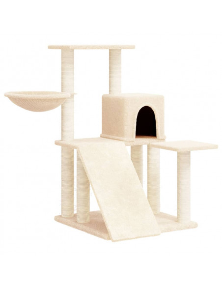 Albero per Gatti con Tiragraffi in Sisal Crema 82 cm