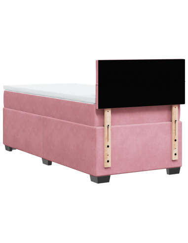 Giroletto a Molle con Materasso Rosa 80x200 cm in Velluto