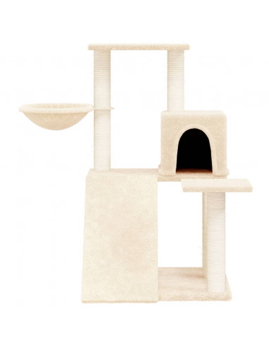 Albero per Gatti con Tiragraffi in Sisal Crema 82 cm