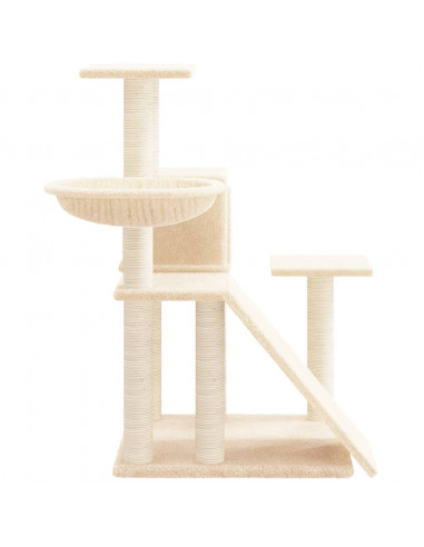 Albero per Gatti con Tiragraffi in Sisal Crema 82 cm