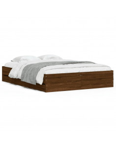 Giroletto Cassetti Rovere Marrone 140x190 cm Legno Multistrato 2