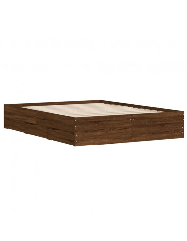 Giroletto Cassetti Rovere Marrone 140x190 cm Legno Multistrato