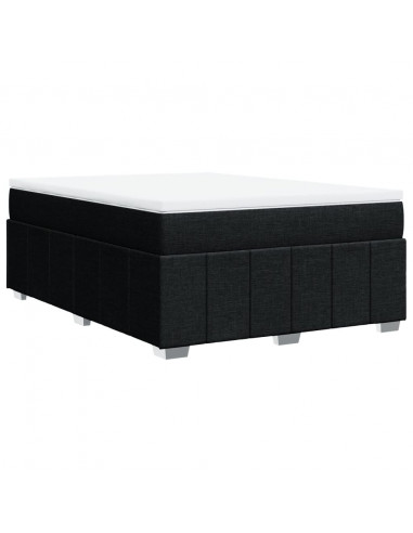 Giroletto a Molle con Materasso Nero 160x200 cm in Tessuto