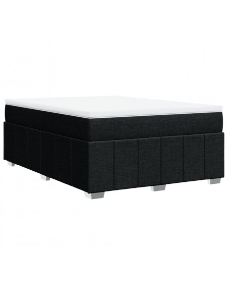 Giroletto a Molle con Materasso Nero 160x200 cm in Tessuto