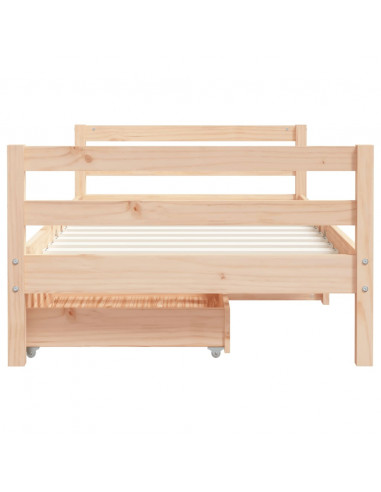 Giroletto per Bambini con Cassetti 80x160cm Legno Massello Pino