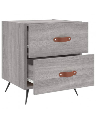 Comodini 2 pz Grigio Sonoma 40x35x47,5 cm in Legno Multistrato