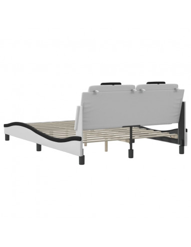 Giroletto con Luci LED Bianco e Nero 140x190 cm in Similpelle