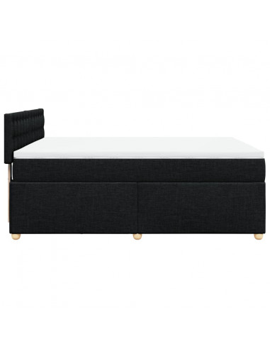 Giroletto a Molle con Materasso Nero 140x190 cm in Tessuto