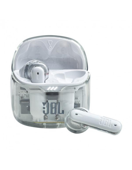 JBL Tune Flex Ghost Edition Auricolare True Wireless Stereo (TWS) In-ear Musica e Chiamate Bluetooth Traslucido, Bianco
