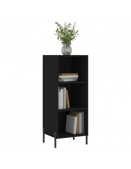 Credenza Nera 34,5x32,5x90 cm in Legno Multistrato