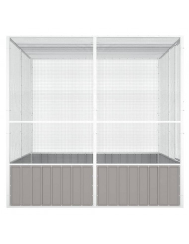 Gabbia per Uccelli Grigia 213,5x217,5x211,5 cm Acciaio Zincato