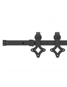 Kit di Binari per Porte Scorrevoli 152,5 cm Acciaio Nero