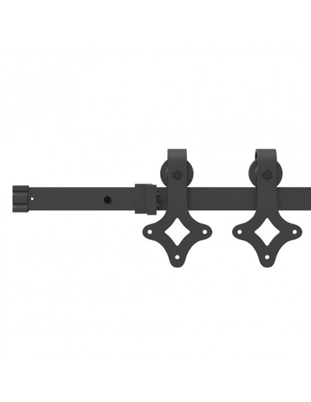 Kit di Binari per Porte Scorrevoli 152,5 cm Acciaio Nero