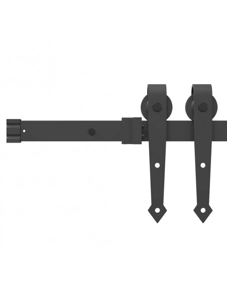 Kit di Binari per Porte Scorrevoli 152,5 cm Acciaio Nero