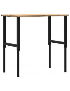 Banco da Lavoro 100x60x(71,5-98) cm Legno Massello Rovere 2