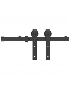 Kit di Binari per Porte Scorrevoli 183 cm Acciaio Nero