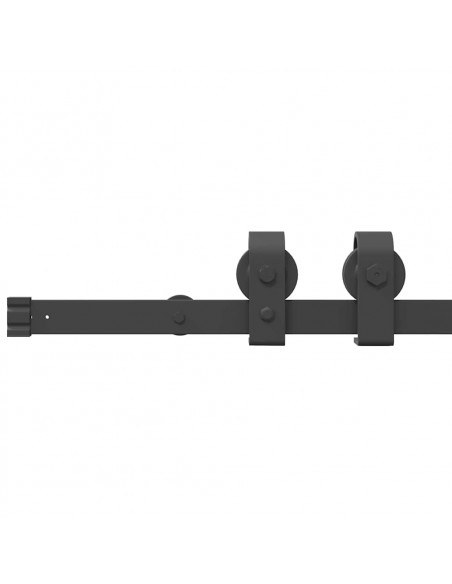 Kit di Binari per Porte Scorrevoli 200 cm Acciaio Nero