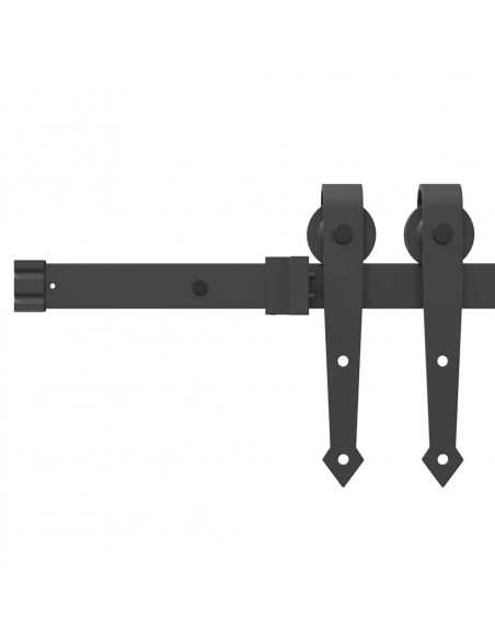 Kit di Binari per Porte Scorrevoli 213,5 cm Acciaio Nero
