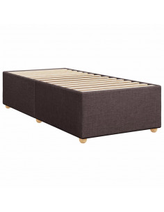 Giroletto a Molle con Materasso Marrone Scuro 90x190cm Tessuto 2