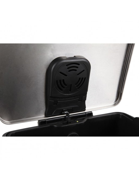 EKO Pattumiera a Pedale E-Cube 50 L Nero Opaco