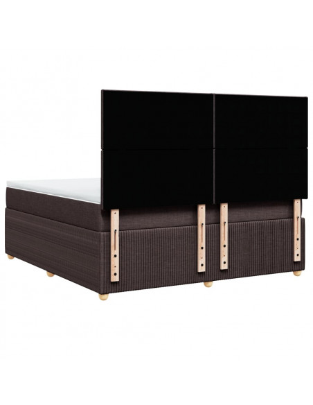 Giroletto a Molle con Materasso Marrone Scuro 180x200cm Tessuto