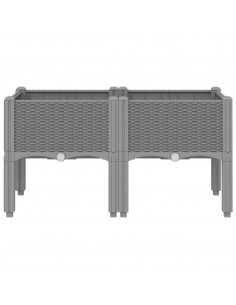 Fioriera da Giardino con Gambe Grigio Chiaro 80x40x42 cm in PP 2
