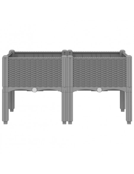 Fioriera da Giardino con Gambe Grigio Chiaro 80x40x42 cm in PP