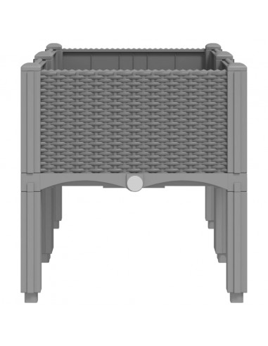 Fioriera da Giardino con Gambe Grigio Chiaro 80x40x42 cm in PP