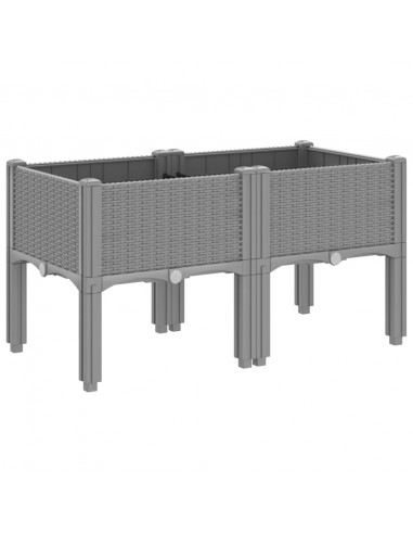 Fioriera da Giardino con Gambe Grigio Chiaro 80x40x42 cm in PP