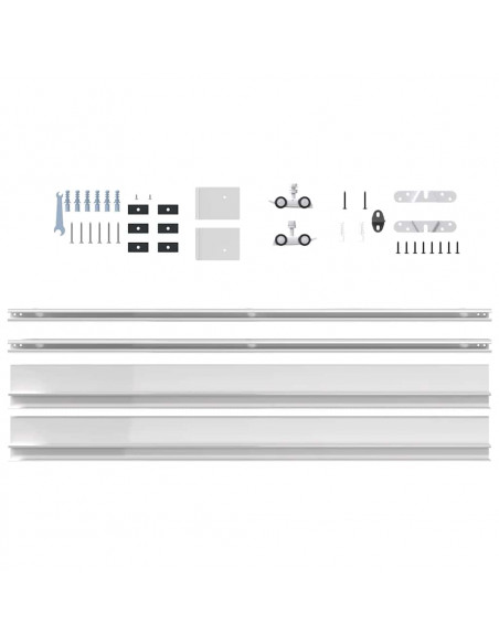 Kit Ferramenta per Porte Scorrevoli 183 cm in Lega di Alluminio