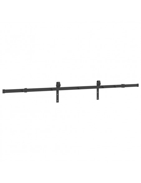 Kit di Binari per Porte Scorrevoli 213,5 cm Acciaio Nero