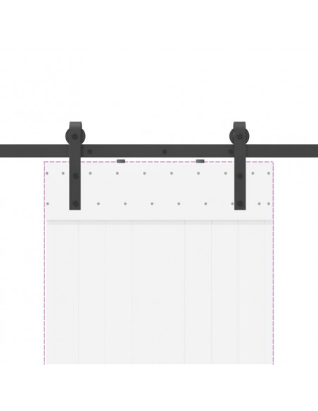 Kit di Binari per Porte Scorrevoli 213,5 cm Acciaio Nero