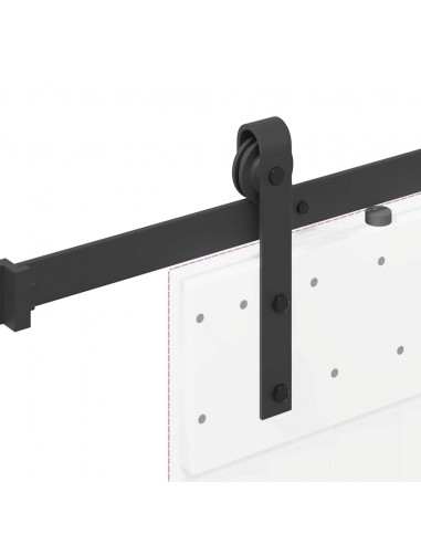 Kit di Binari per Porte Scorrevoli 213,5 cm Acciaio Nero