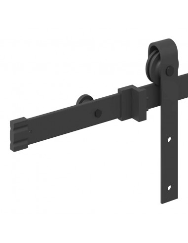 Kit di Binari per Porte Scorrevoli 213,5 cm Acciaio Nero