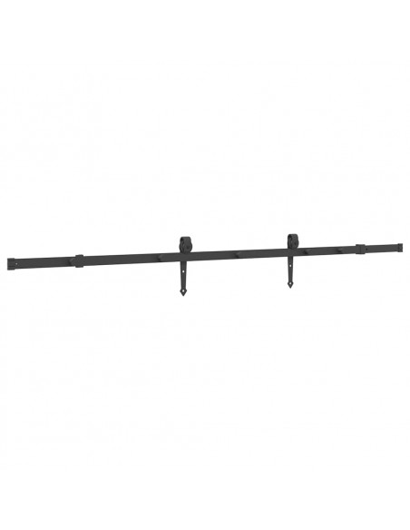 Kit di Binari per Porte Scorrevoli 213,5 cm Acciaio Nero