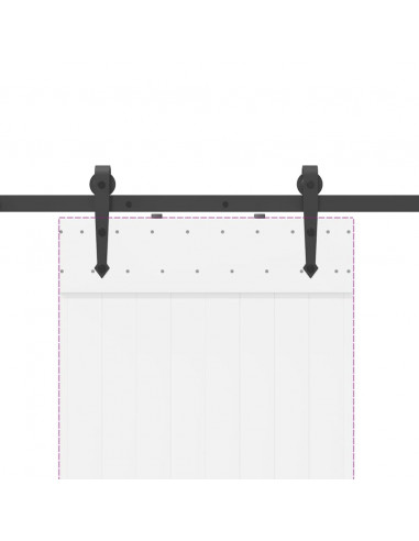 Kit di Binari per Porte Scorrevoli 213,5 cm Acciaio Nero