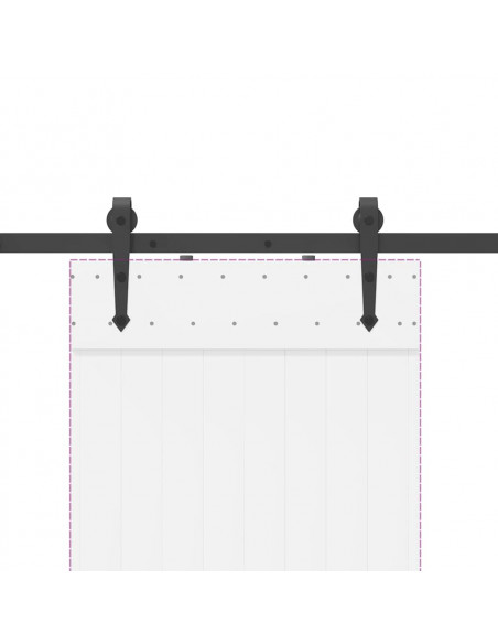 Kit di Binari per Porte Scorrevoli 213,5 cm Acciaio Nero