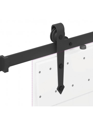 Kit di Binari per Porte Scorrevoli 213,5 cm Acciaio Nero