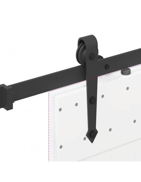 Kit di Binari per Porte Scorrevoli 213,5 cm Acciaio Nero
