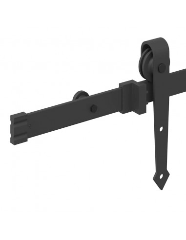 Kit di Binari per Porte Scorrevoli 213,5 cm Acciaio Nero
