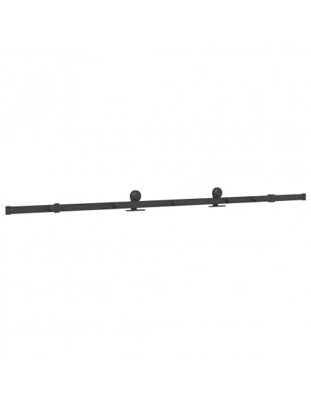 Kit di Binari per Porte Scorrevoli 213,5 cm Acciaio Nero