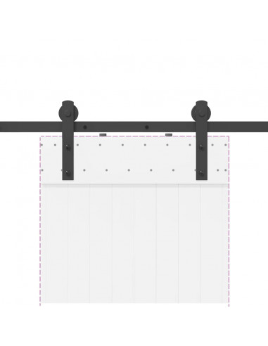 Kit di Binari per Porte Scorrevoli 213,5 cm Acciaio Nero