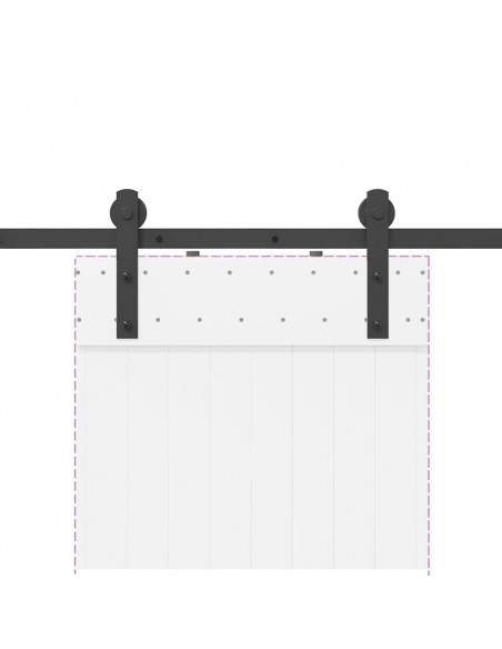 Kit di Binari per Porte Scorrevoli 213,5 cm Acciaio Nero