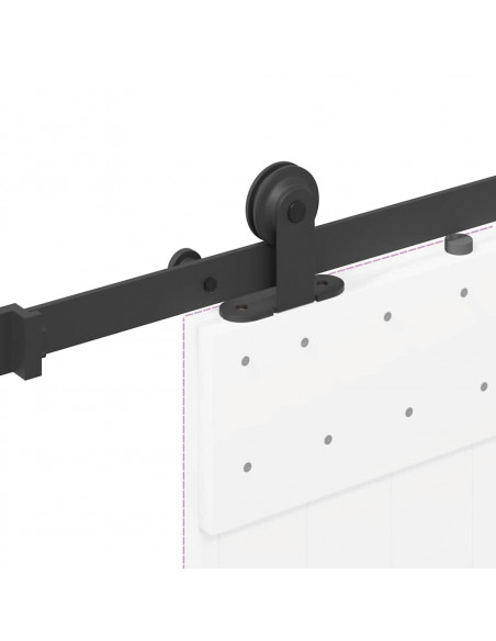 Kit di Binari per Porte Scorrevoli 213,5 cm Acciaio Nero