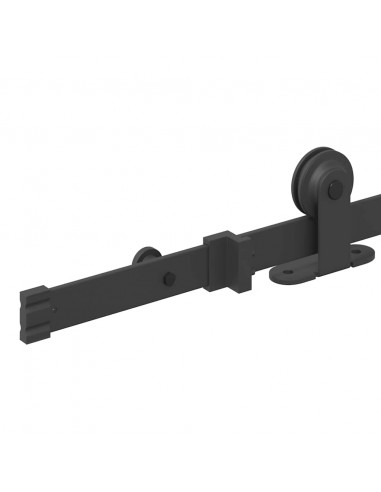 Kit di Binari per Porte Scorrevoli 213,5 cm Acciaio Nero